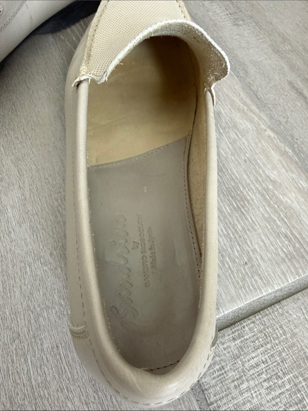 Sandro Moscoloni Men’s Beige Mesh Slip-On Loafers - Picture 2 of 6